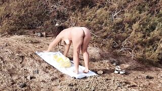 Suddenly a Stranger sneaks up and starts Touching my hairy Pussy on the Beach. - 3 image