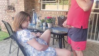 Mutual masturbation with my stepsis outdoors - 2 image