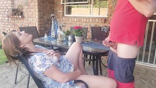 Mutual masturbation with my stepsis outdoors - 7 image
