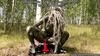 Anuskatzz fuck mrhankey dildo, anal fisting, show her pierced pussy & anal prolapse in the forest - 6 image