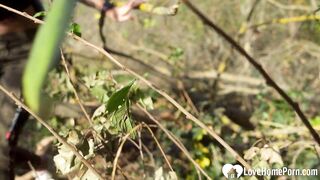 Sucking my boner in a nice field - 2 image