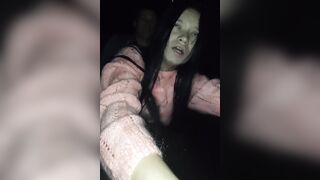 Fucked an 18 year old beauty behind the garages and then on the bed - 3 image