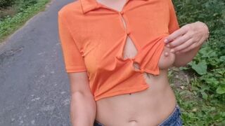 erect nipples flashing tits in public - 1 image
