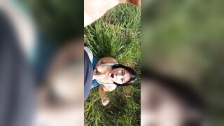 MATEUR BLOWJOB OUTDOORS, CUM ON THE MOUTH AND FACE.. CUMSHOT ON FACE - 14 image