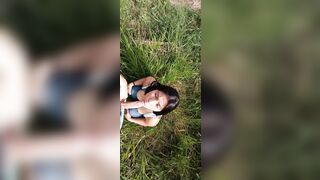 MATEUR BLOWJOB OUTDOORS, CUM ON THE MOUTH AND FACE.. CUMSHOT ON FACE - 4 image