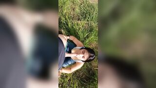 MATEUR BLOWJOB OUTDOORS, CUM ON THE MOUTH AND FACE.. CUMSHOT ON FACE - 7 image