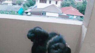 Cumming in my body suit Doggystyle Girlfriend in a blue body suit - 10 image