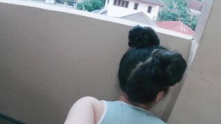 Cumming in my body suit Doggystyle Girlfriend in a blue body suit - 12 image