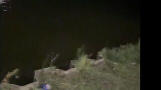 Public pegging at night down by the water, risky! - 9 image