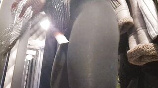 open curtain in fitting room public flashing of tits - 6 image