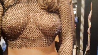open curtain in fitting room public flashing of tits - 9 image