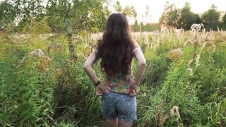 Real Amateur Outdoor Ass Fuck - Anal Creampie in the Forest