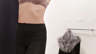 open curtain in the fitting room public flashing of tits - 2 image