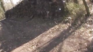 Brunette French teen fucked in the woods - 3 image