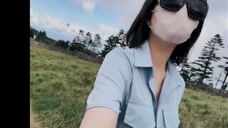 Unbuttoning clothes and panties outdoors. - 5 image