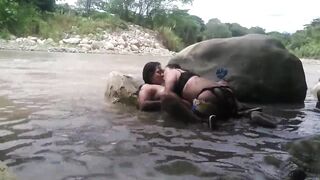 A TRIP TO THE RIVER WITH MY FRIEND ENDS IN OUTDOOR LESBIAN SEX WITH PEOPLE AROUND BUT THE ADRENALINE MADE THE ORGASM RICHER - 10 image