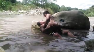 A TRIP TO THE RIVER WITH MY FRIEND ENDS IN OUTDOOR LESBIAN SEX WITH PEOPLE AROUND BUT THE ADRENALINE MADE THE ORGASM RICHER - 13 image