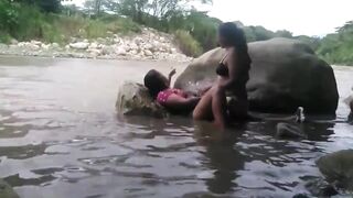 A TRIP TO THE RIVER WITH MY FRIEND ENDS IN OUTDOOR LESBIAN SEX WITH PEOPLE AROUND BUT THE ADRENALINE MADE THE ORGASM RICHER - 3 image