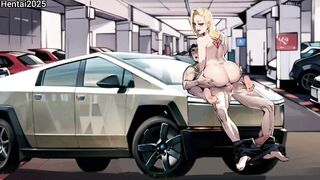 Car Sex with Secretary In the Parking Lot Cartoon - 2 image