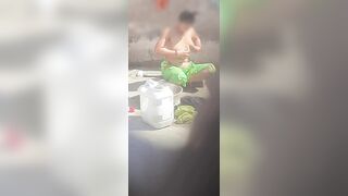 The stepbrother saw his older stepsister bathing in the open bathroom - 2 image