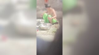 The stepbrother saw his older stepsister bathing in the open bathroom - 6 image