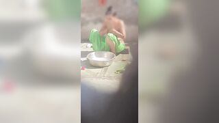 The stepbrother saw his older stepsister bathing in the open bathroom - 7 image