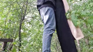 Almost Caught!? Sloppy Blowjob Outside for the First Time - 10 image