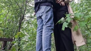 Almost Caught!? Sloppy Blowjob Outside for the First Time - 11 image