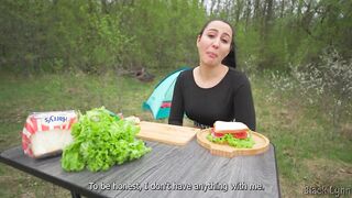 Hungry Stranger Provides His Dick in Exchange for Sandwich