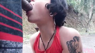 Peeing and Sucking in a Outdoor Square - 11 image