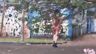 Peeing and Sucking in a Outdoor Square - 5 image