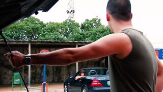 Slutty brunette fucking in outdoor - 1 image