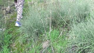 horny stepson begged me to cum in my hairy pussy outdoors in a park - 2 image