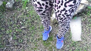 horny stepson begged me to cum in my hairy pussy outdoors in a park - 3 image