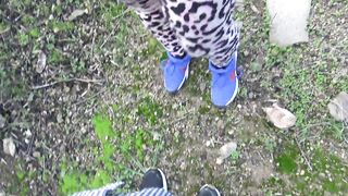 horny stepson begged me to cum in my hairy pussy outdoors in a park - 4 image