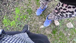 horny stepson begged me to cum in my hairy pussy outdoors in a park - 5 image
