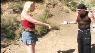 Blonde Babe Peggs a Massive Guy with Tight Asshole Outside - 3 image