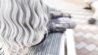 Hard flogging trio at the swimingpool - 3 image