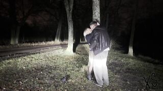Petite tattooed blonde gets fucked outside among the trees - 2 image