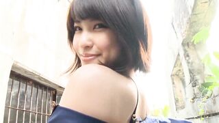 Asuka Kishi - Busty Woman in Black Lingerie Flaunts her Stunning Body at the Ruins - 6 image