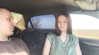 Schoolgirl gave a public blowjob in the car and asked to take her home - 5 image