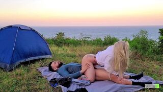 Risky Sex Real Amateur Couple Fucking at Camp - 12 image