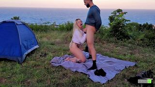 Risky Sex Real Amateur Couple Fucking at Camp - 6 image