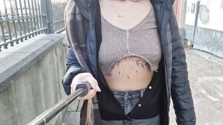 changing blouse and walking with boobs out - 15 image