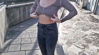 changing blouse and walking with boobs out - 7 image