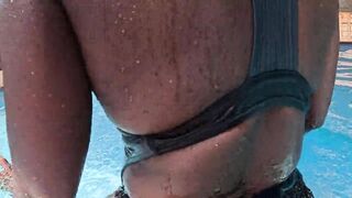 Milf get fucked in the holiday complex pool - 2 image