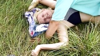 Nasty blonde gives a piss and gets a cumshot - 15 image