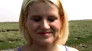 Nasty blonde gives a piss and gets a cumshot - 7 image