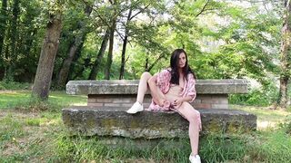 Masturbation in the park with dildo - 2 image