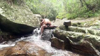 PERVERTED COUPLE CAUGHT FUCKING ON WATERFALL TRAIL - 11 image